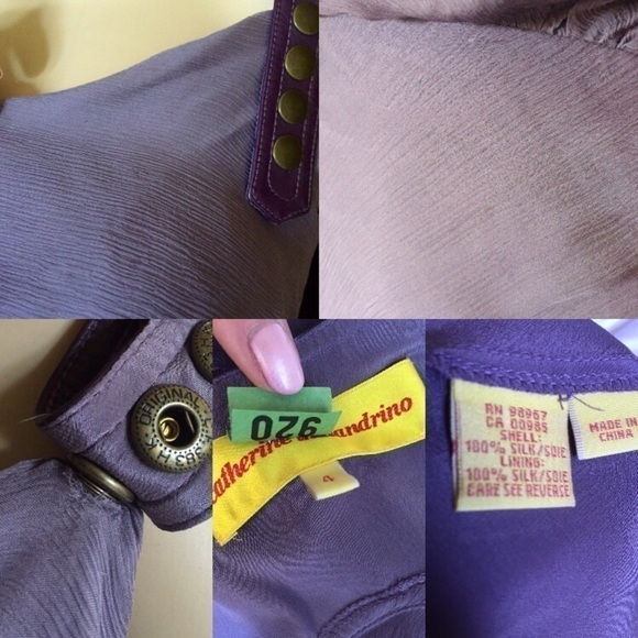 Catherine Malandrino Silk /Leather Harness Dress 4 - Picture 2 of 14